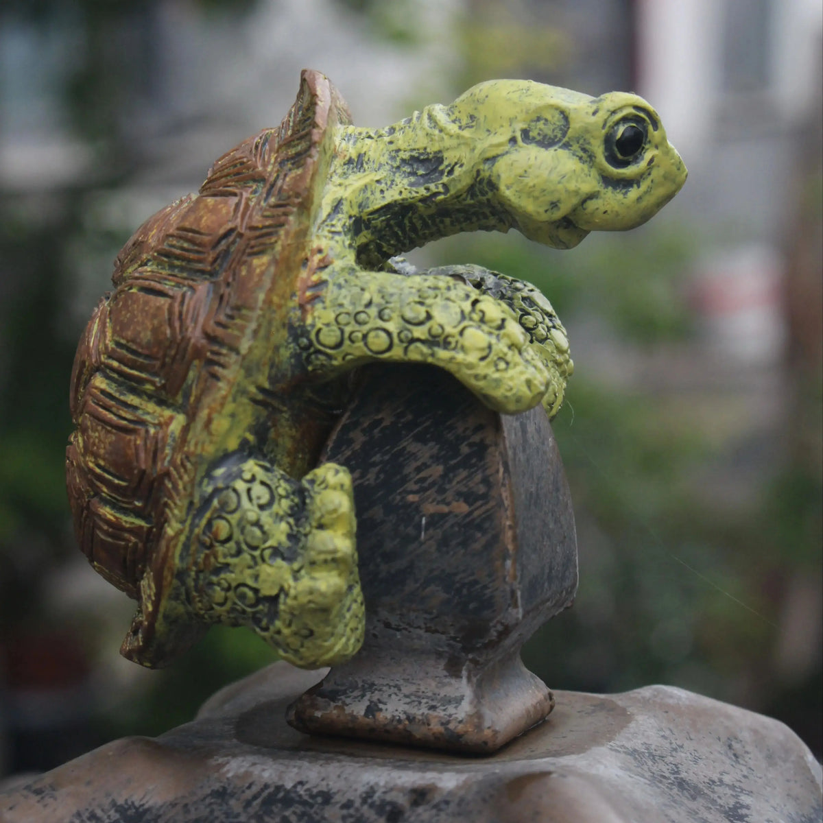 Vintage Climbing Turtle Garden Statue