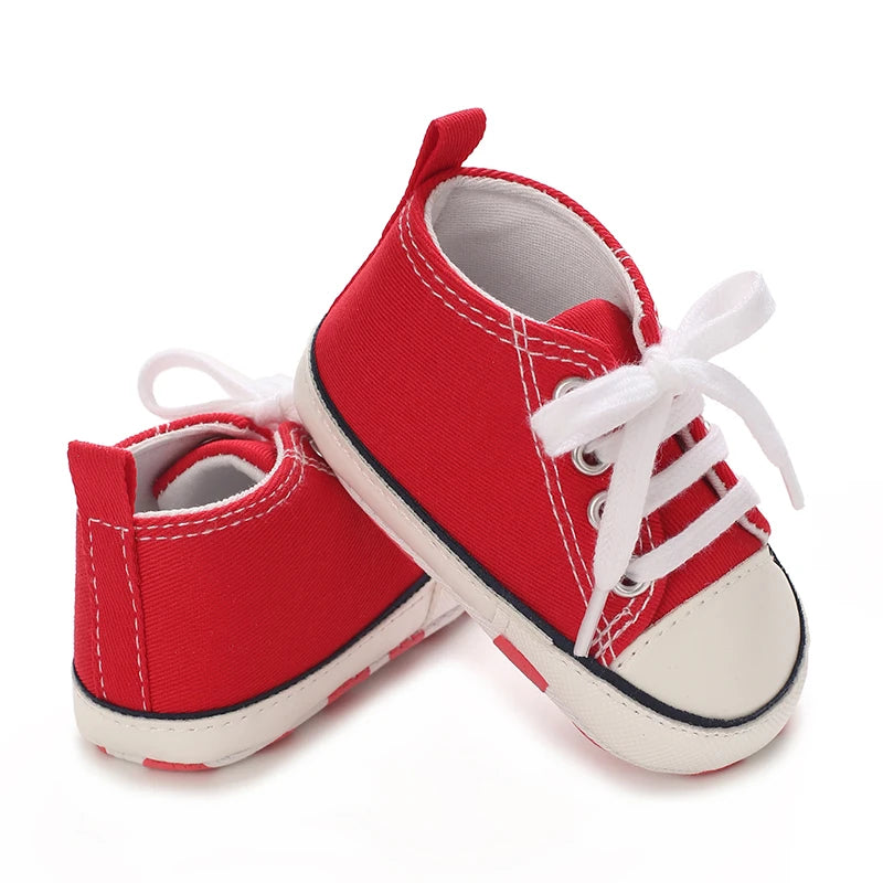 Classic Canvas First Walker Shoes for Babies with Star Print