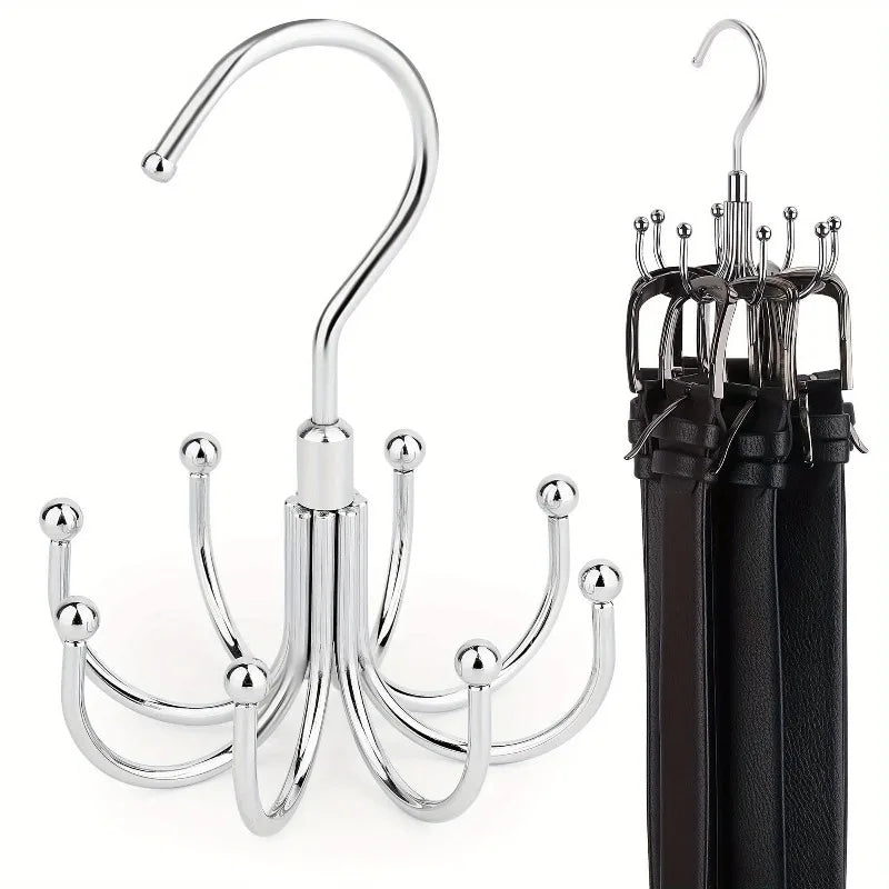 Rotatable Stainless Steel Belt Organizer Hanger