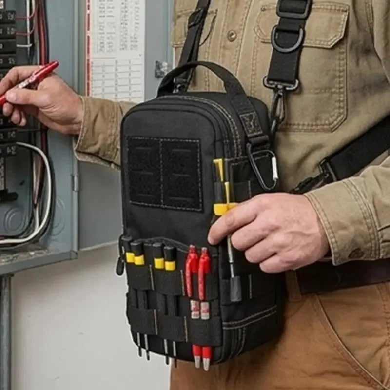 Compact Tactical Tool Pouch with Adjustable Shoulder Strap