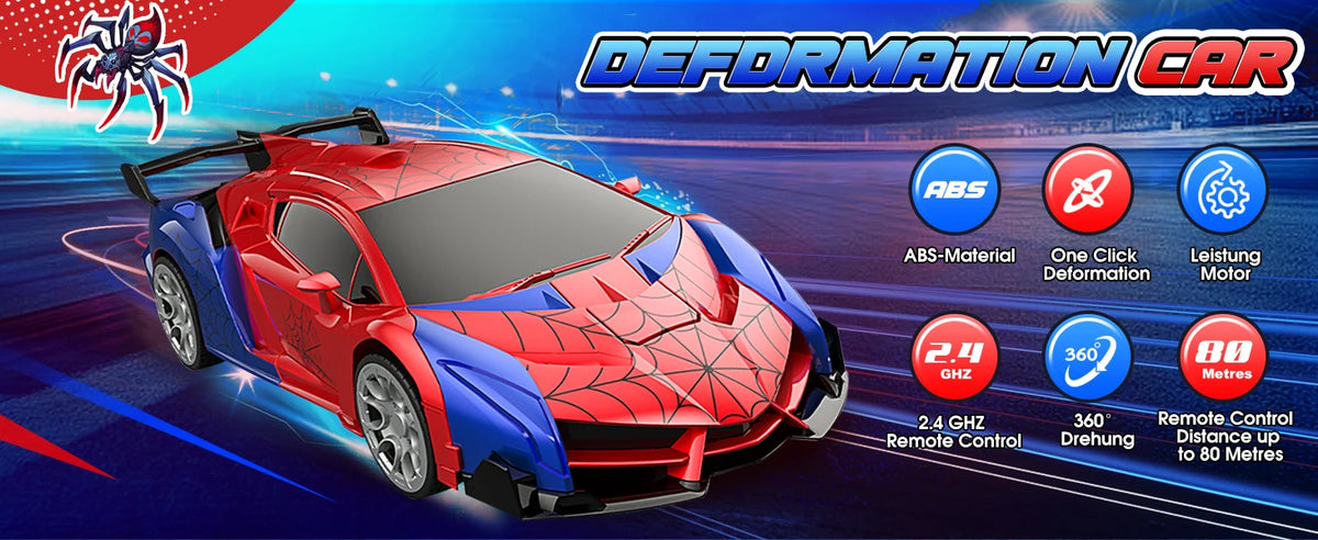 2-in-1 Transforming RC Car & Robot with LED Lights