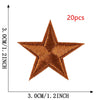 A brown star embroidery patch is shown against a measurement scale, indicating its size of 3.0cm or 1.2inch.