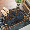 Half Circle Flower Print Non-Slip Entryway Mat
