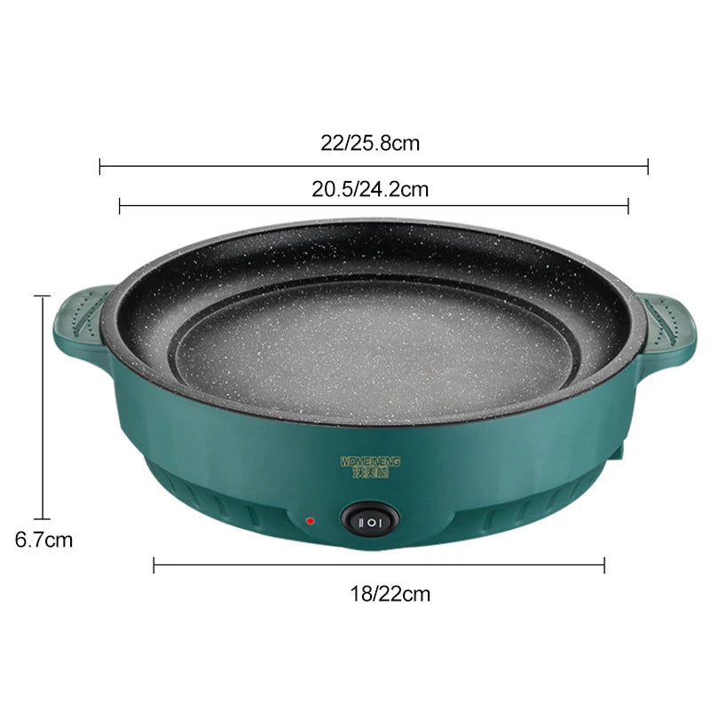 Electric Non-Stick Frying Pan with Adjustable Heat