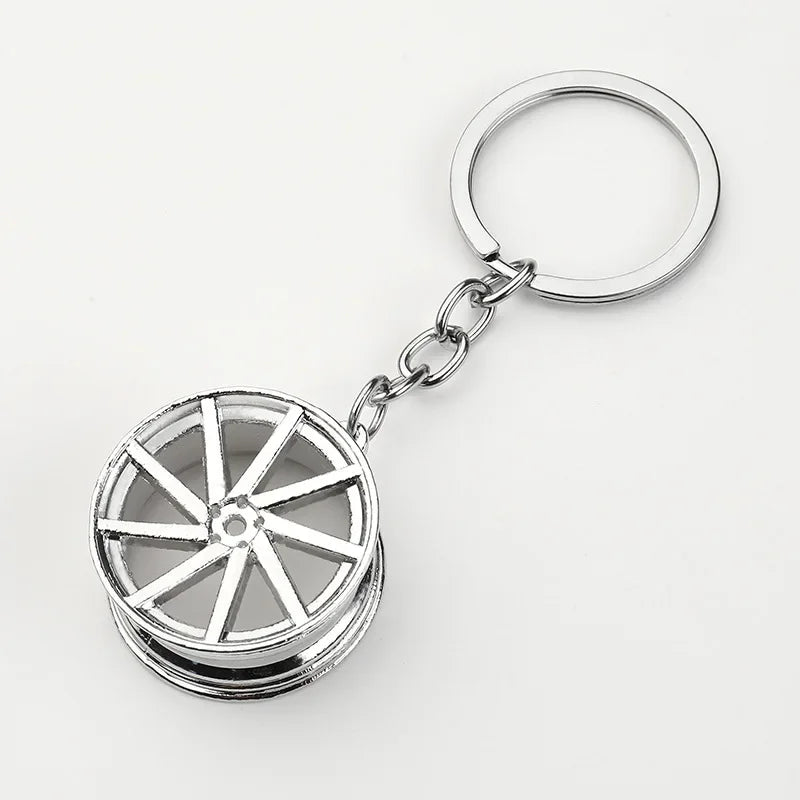 Gearbox Keychain with Turbo Hub and Brake Disc Pendant