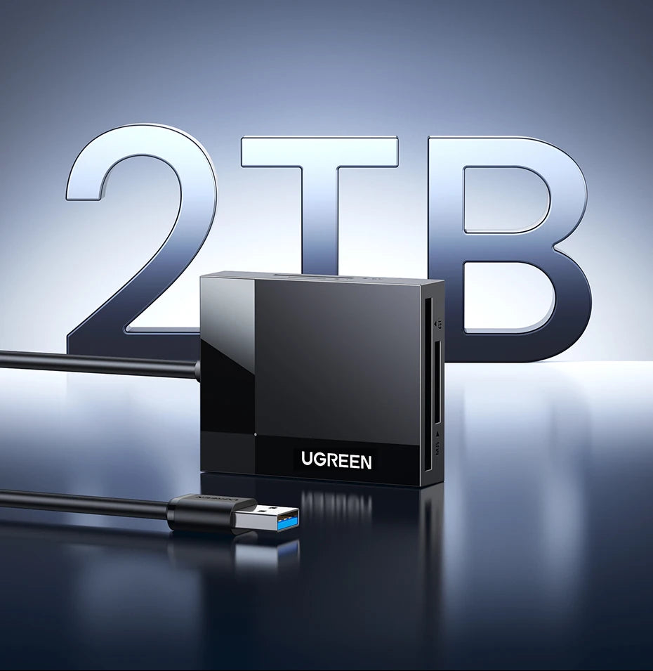 4-in-1 USB 3.0 Card Reader with USB-C Adapter