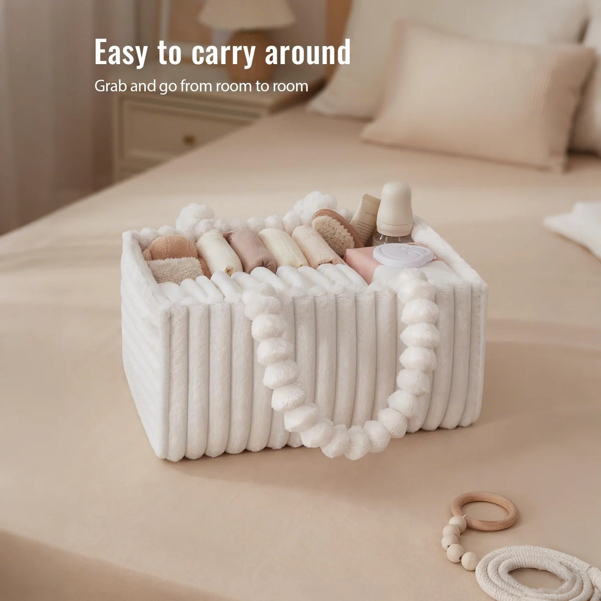 Flannel Diaper Caddy Organizer with Gift Packaging