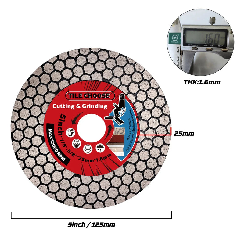 115mm/125mm Diamond Cutting & Grinding Blade for Stone & Tile