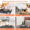 Various pet mats and accessories including a feeding mat, bathroom mat, pet bed mat, and boot tray for pets.