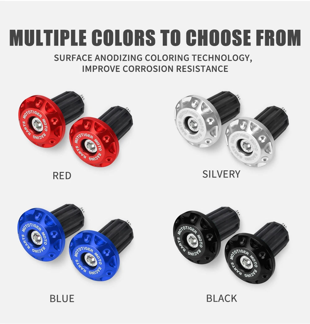 CNC Aluminum Motorcycle Handlebar End Plugs with Rubber Grip