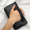 Classic Black Men's Leather Wallet with Phone Pocket