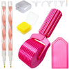 A set of pink and clear detachable diamond painting roller tools and accessories.