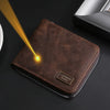Personalized Engraved Leather Wallet for Men with Coin Pocket