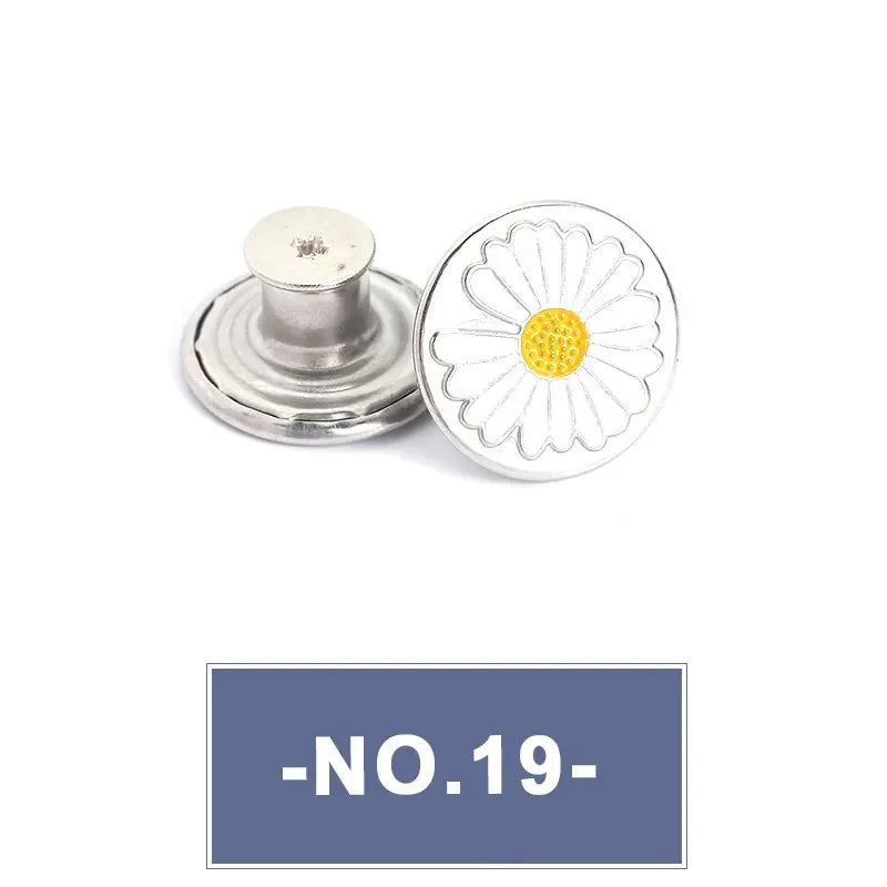 No-Sew Replacement Jeans Buttons - 17mm Metal Snap Buttons