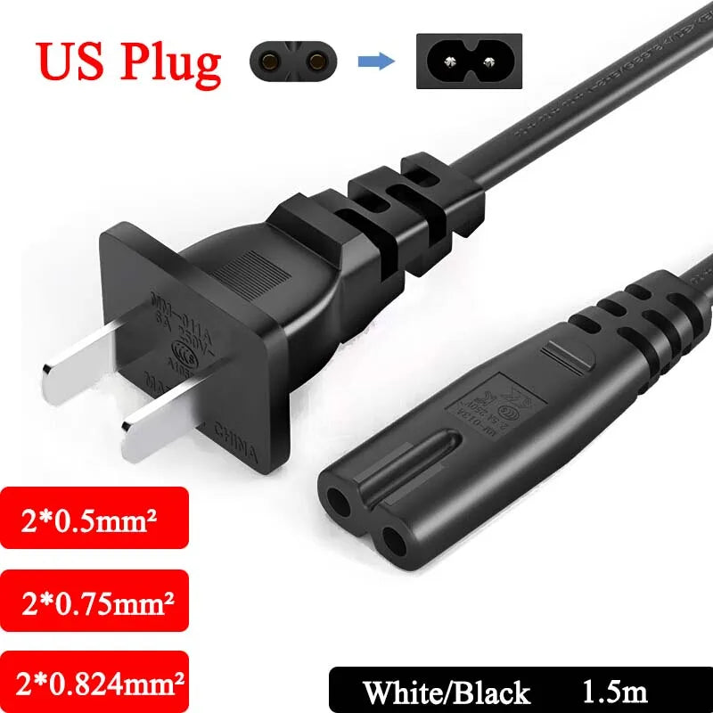 2-Prong US Power Cord (1.5m, AC 250V/10A)