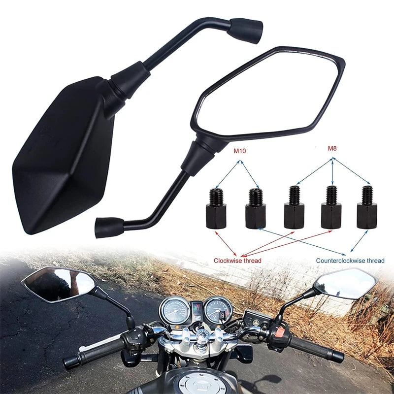 Universal Motorcycle Rearview Mirrors with Wide-Angle Lens