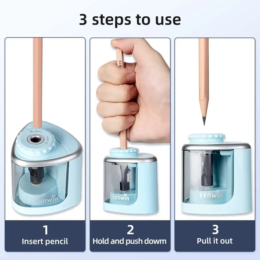 Electric Pencil Sharpener – Battery-Powered, Safe for Kids & Artists