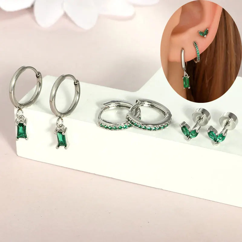 Moon-Shaped Stainless Steel Flatback Earrings