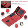 Vintage Leather Trifold Wallet with Magnetic Closure