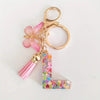 Pink Glitter Butterfly Keychain with Tassel