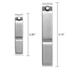 A stainless steel nail clipper set with a silver finish shown in a vertical view.
