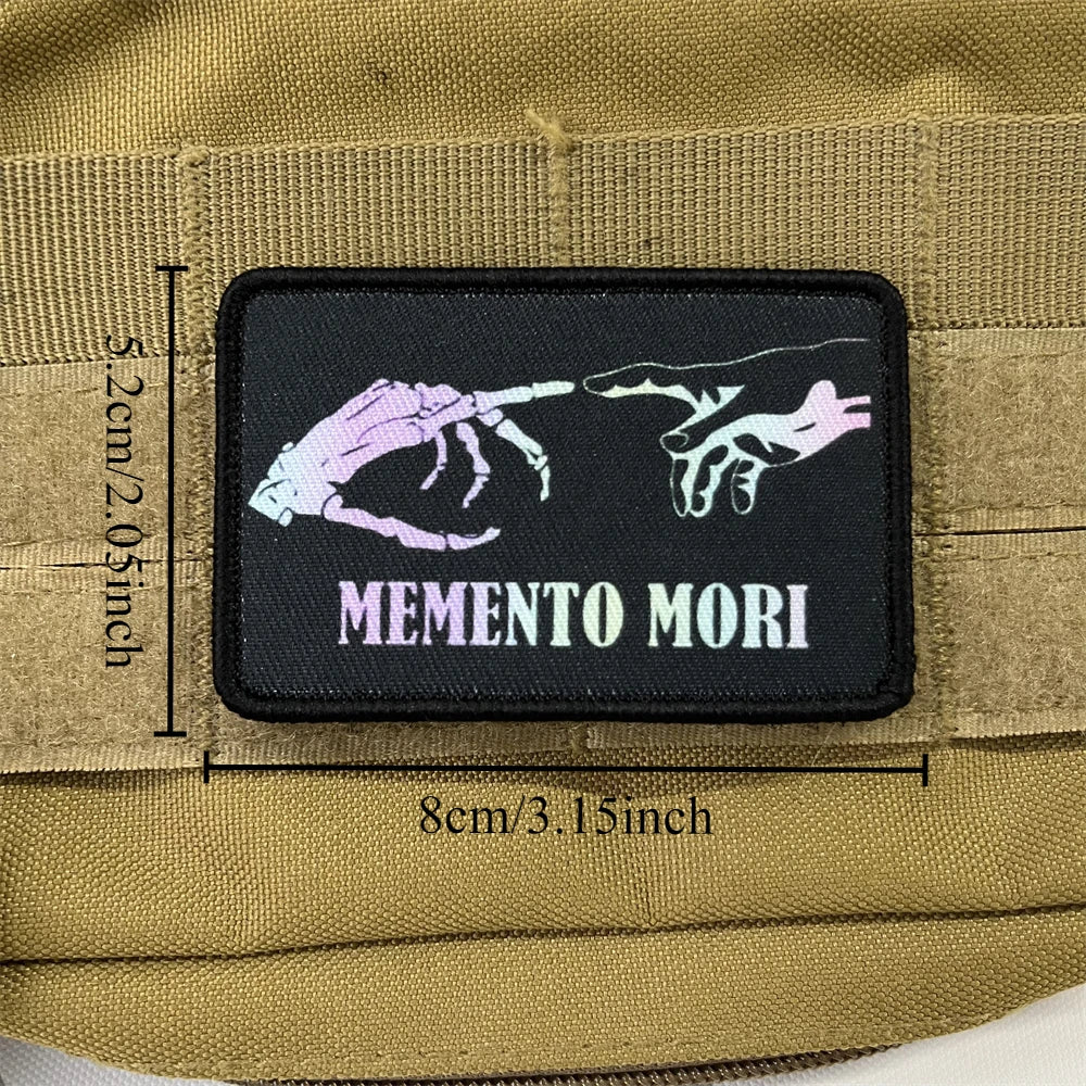 Memento Mori Skull Tactical Morale Patch with Hook and Loop Backing