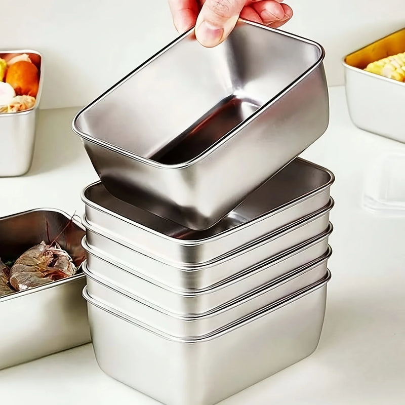 6-Piece Stainless Steel Food Storage Containers with Lids
