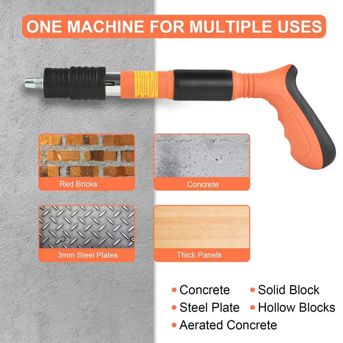 5-Speed Manual Concrete Nail Gun Kit with 110 Nails