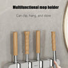 Wall-Mounted Mop and Broom Holder with Adhesive Mount