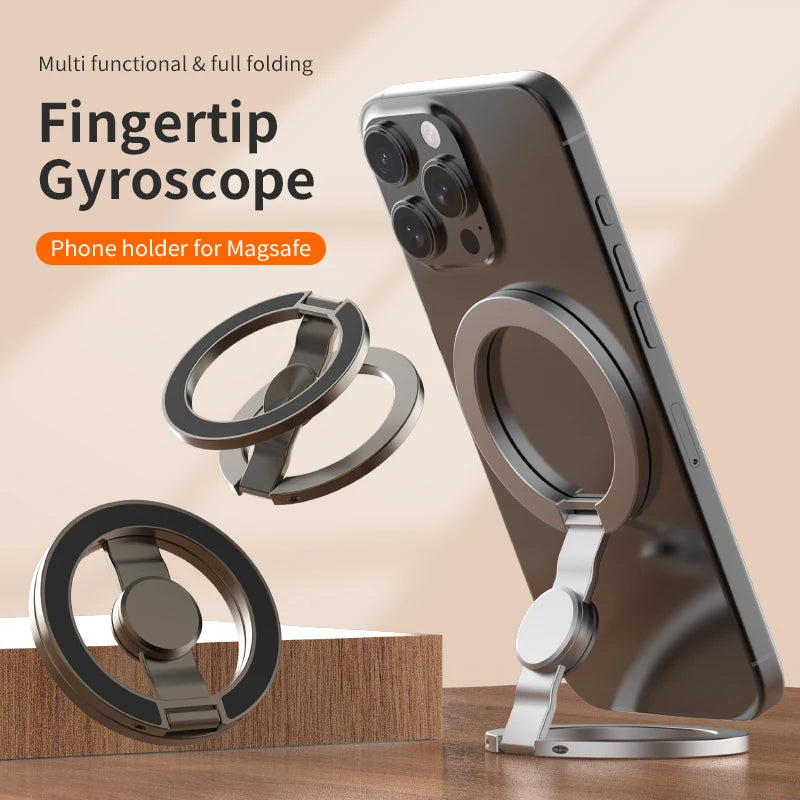 Foldable Magnetic Phone Stand with 360° Rotation