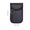 Black fabric RFID blocking Faraday bag designed to protect car keys and phones