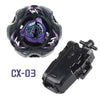 Beyblade Burst CX-03 metal fighting top and launcher components.
