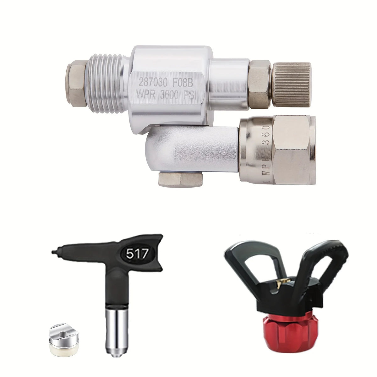 Airless Paint Spray Gun Shut-Off Valve with Swivel Joint Extension