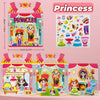 A colorful reusable sticker book for toddlers featuring a princess theme with various stickers and decorative elements.