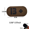 Reflective Glow-in-the-Dark Blood Type Tactical Patches with Hook and Loop Backing