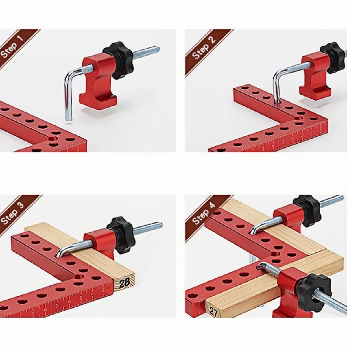 Aluminum Alloy Right Angle Clamp with 90-Degree Positioning Ruler