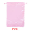 Pinker Satin-Aufbewahrungstasche für Haarverlängerungen.