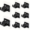 Set of two black self-adhesive no-drill curtain rod brackets for mounting