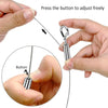 Hands are adjusting a stainless steel wire rope with a hook to adjust freely