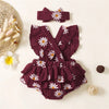 Baby Girl Sleeveless Floral Romper with Headband