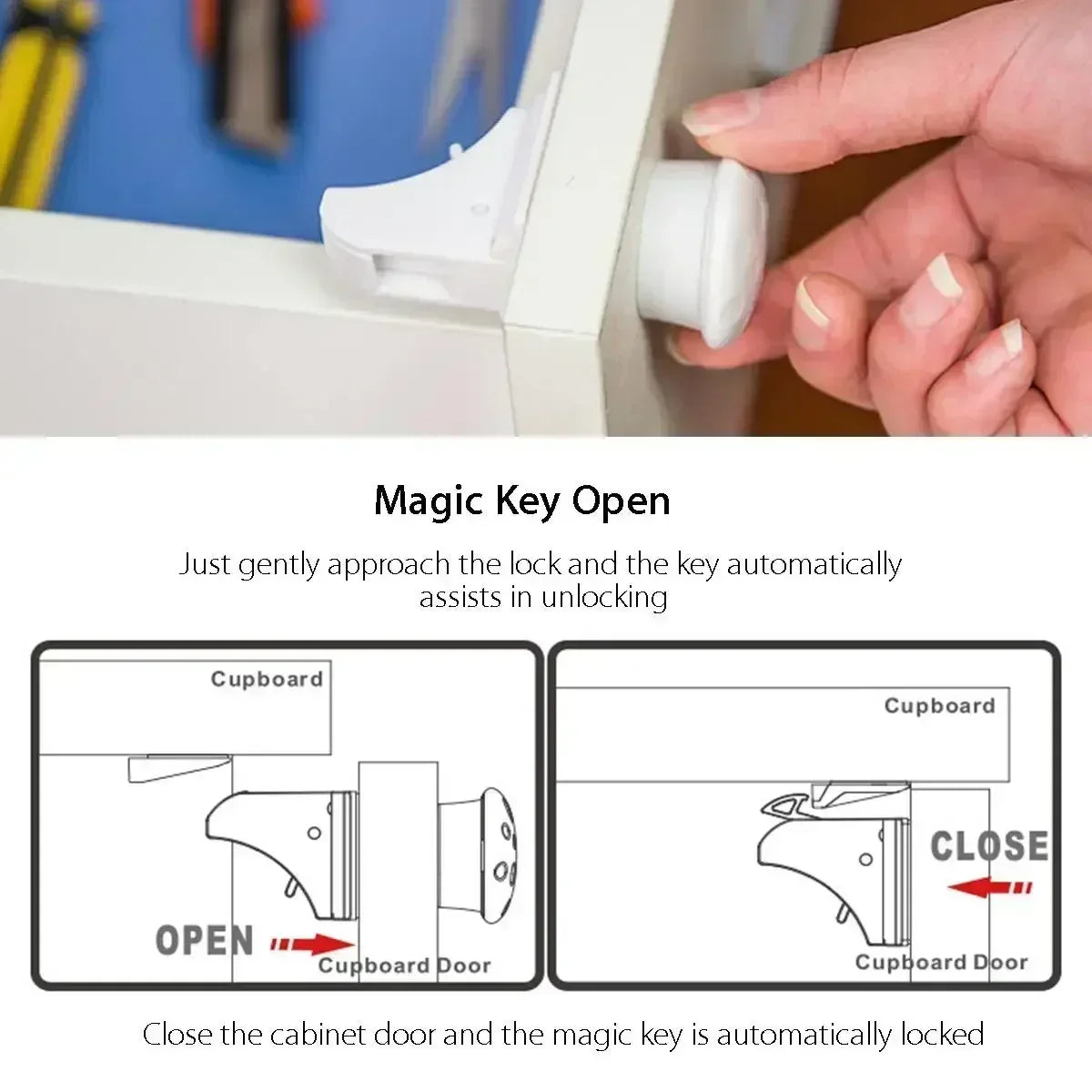 Magnetic Child Safety Cabinet Locks (Set of 2)
