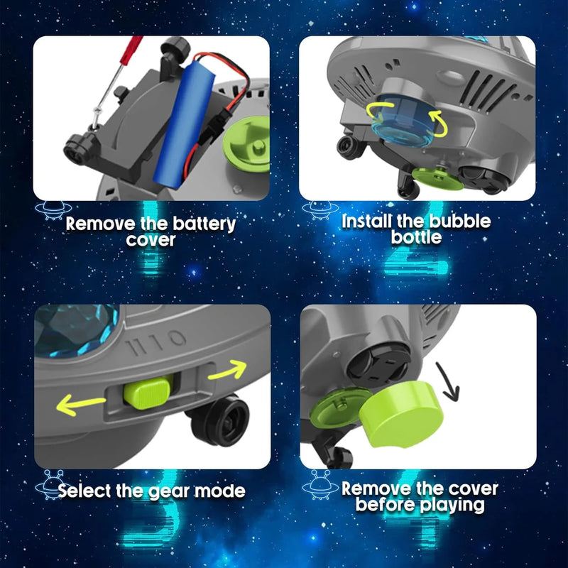 Automatic UFO Bubble Machine with LED Lights