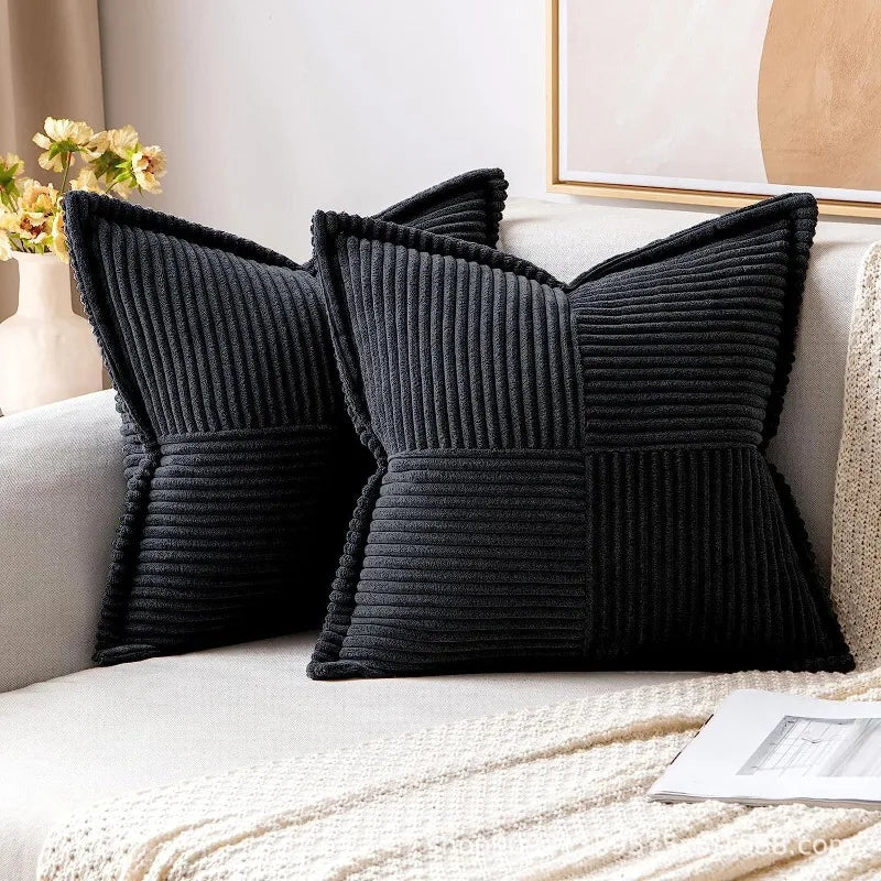 Corduroy Lumbar Pillow Cover for Office and Home