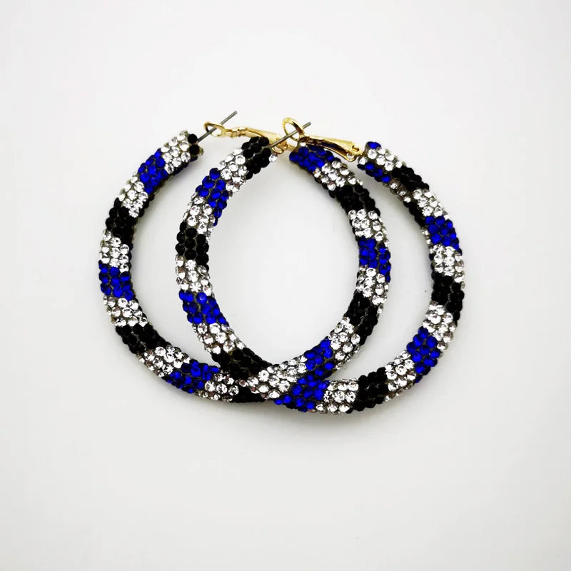 Rainbow Crystal Hoop Earrings