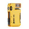 A yellow Wuben G5 compact rechargeable flashlight with a clear lens and textured body.
