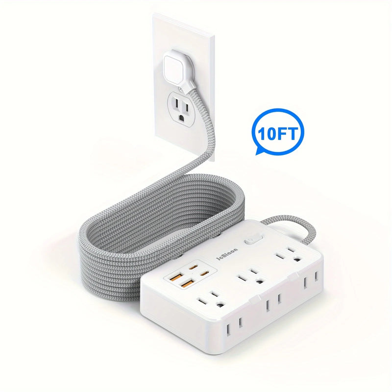 Regleta de Protección contra Sobretensiones con 6 Enchufes y Puertos USB