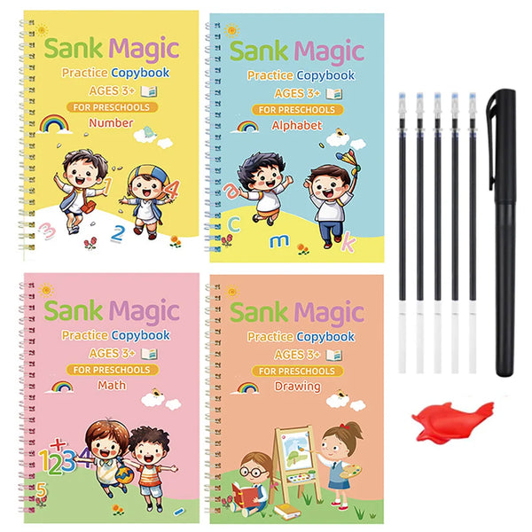 Reusable Magic Copybook Set with Groove Pen