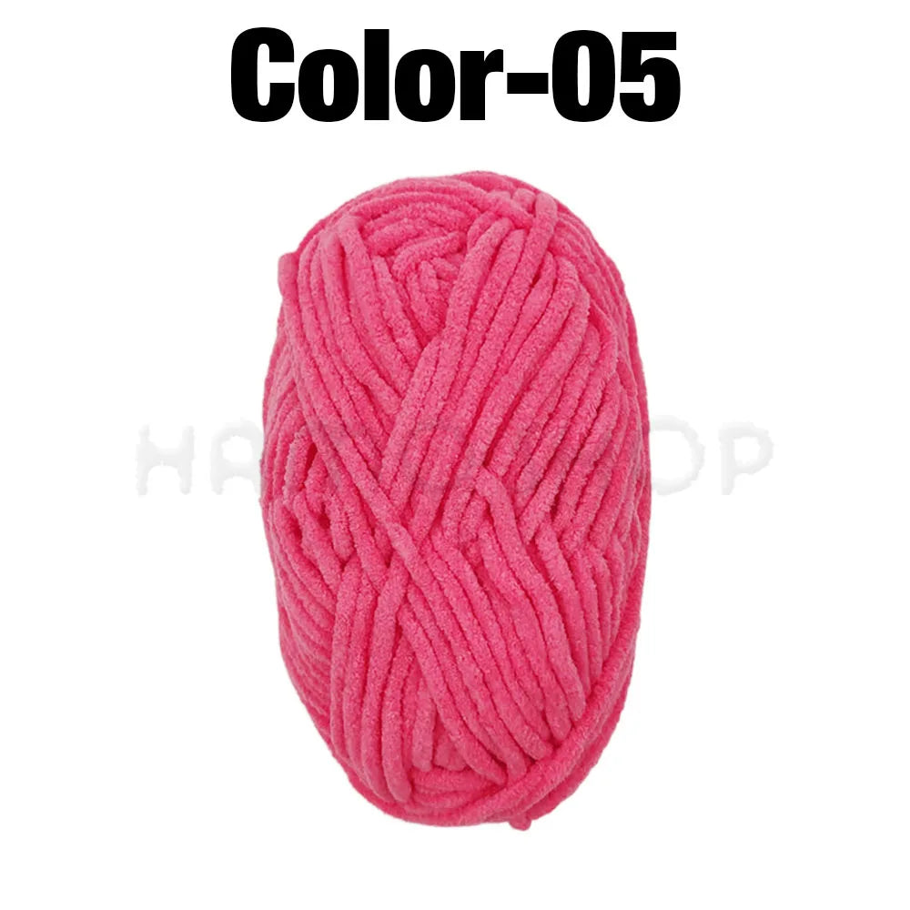 Soft Velvet Chenille Yarn for Knitting and Crochet – 2 Rolls