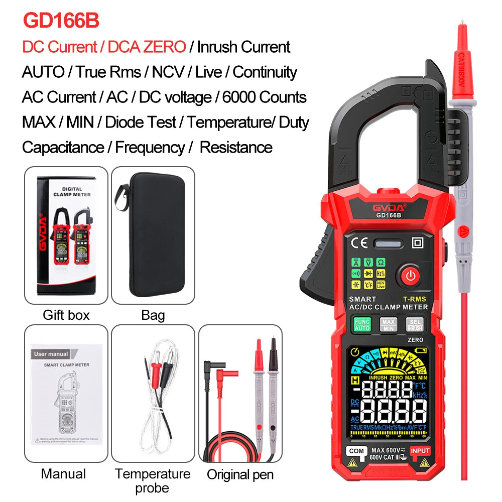 Professional Auto-Ranging Clamp Meter with True RMS and NCV