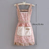 Women's Floral Kitchen Apron with Pocket & Adjustable Strap